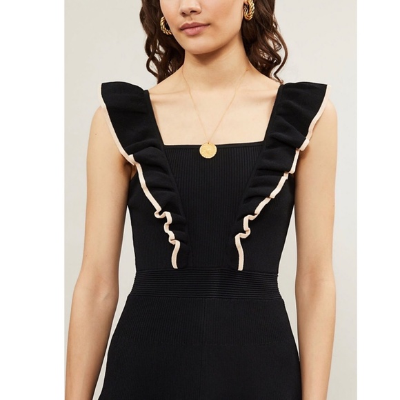 RARE Sandro Tristian Sleeveless Ruffle-Strap Dress - Picture 1 of 8